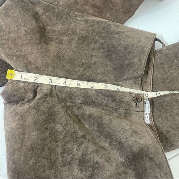 Live A Little brown suede pants jeans EUC size 4 leather - Picture 3 of 13